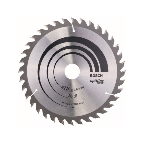 BOSCH Kreissägeblatt Optiline Wood für Handkreissägen 210x30x2,8mm 36 2608640622 - Kreissägeblatt (-Maschinen)