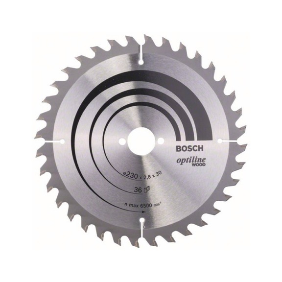 BOSCH Kreissägeblatt Optiline Wood für Handkreissägen 230x30x2,8mm 36 2608640628 - Kreissägeblatt (-Maschinen)