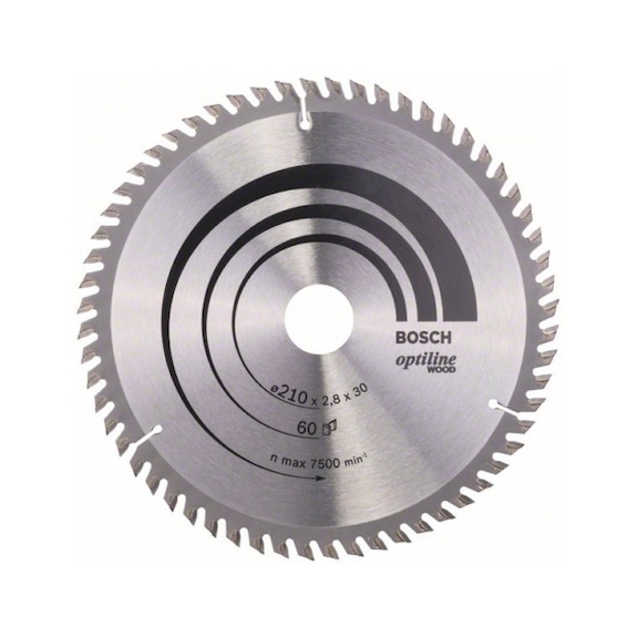 BOSCH Kreissägeblatt Optiline Wood für Handkreissägen 210x30x2,8mm 60 2608641190 - Kreissägeblatt (-Maschinen)