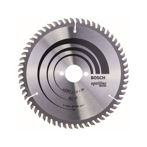 BOSCH Circular saw blade Optiline Wood for circular hand saws 190x30x2,6mm 60 2608641188 - Circular saw blade (machines)