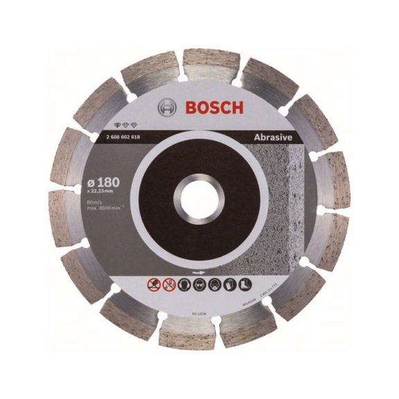 BOSCH Diamond cutting blade Standard for Abrasive 180x22,23x2x10 mm 2608602618 - Diamond cutting disk