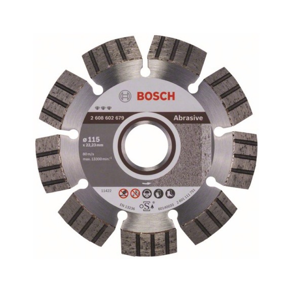 BOSCH Diamond cutting blade Best for Abrasive 115 x 22.23 x 2.2 x 12 mm 2608602679 - Diamond cutting disk