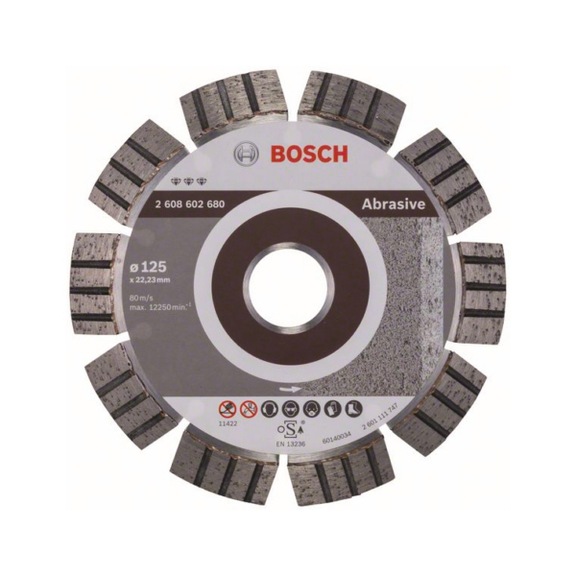 BOSCH Diamanttrennscheibe Best for Abrasive 125 x 22,23 x 2,2 x 12 mm 2608602680 - Diamant-Trennscheibe