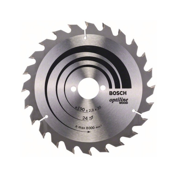 BOSCH Kreissägeblatt Optiline Wood für Handkreissägen 190x30x2,0mm 24 2608641185 - Kreissägeblatt (-Maschinen)