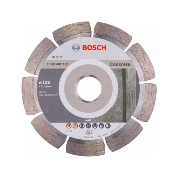 BOSCH Diamond cutting blade Concrete 125x22,23x1,6x10mm 1-pack 2608602197 - Diamond cutting disk