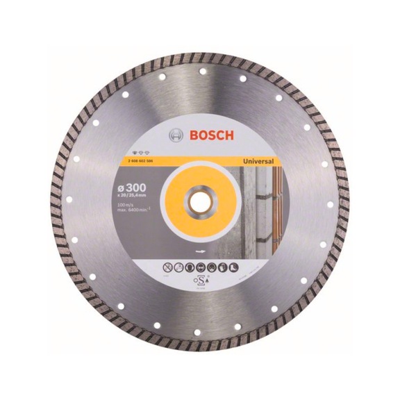 BOSCH Diamond cutting blade Universal Turbo 300x20.00/25.40x3x10 2608602586 - Diamond cutting disk