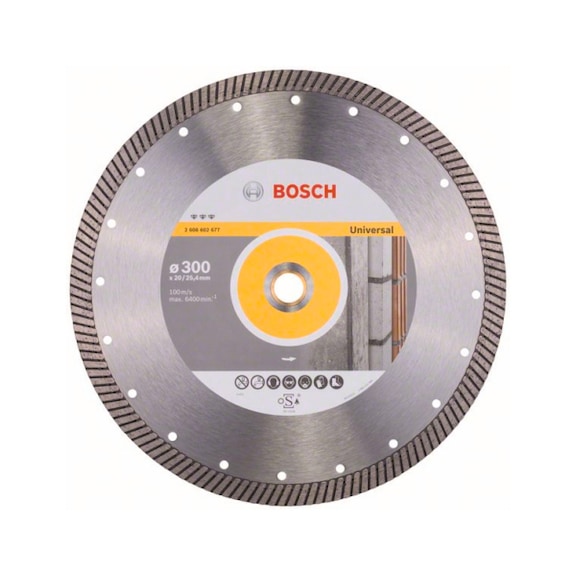 BOSCH Diamond cutting blade Best Universal Turbo 300x20,00/25,40x3x15mm 2608602677 - Diamond cutting disk