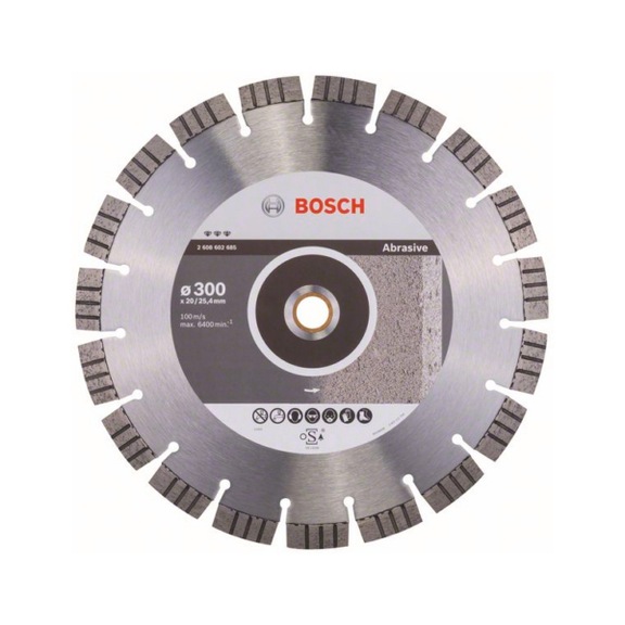 BOSCH Diamond cutting blade Best for Abrasive 300x20.00/25.40x2.8x15 mm 2608602685 - Diamond cutting disk