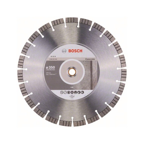 BOSCH Diamanttrennscheibe Best for Concrete 350x20,00/25,40x3,2x15 mm 2608602658 - Diamant-Trennscheibe