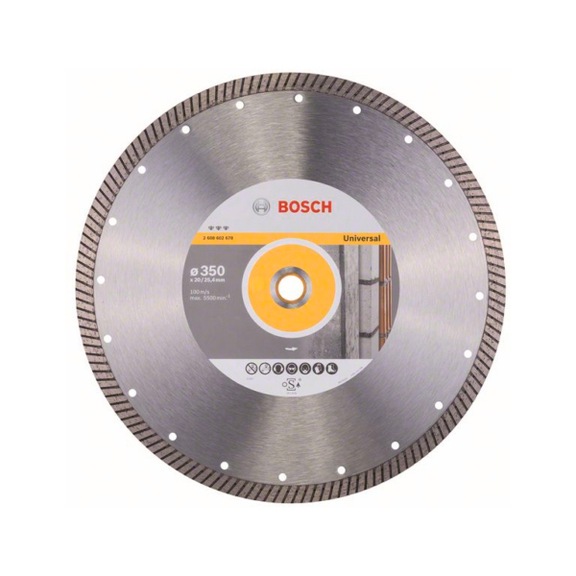 BOSCH Diamond cutting blade Universal Turbo 350x20,00/25,40x3,2x12mm 2608602678 - Diamond cutting disk