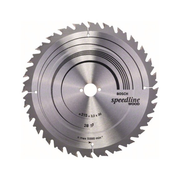 BOSCH Kreissägeblatt Speedline Wood 315 x 30 x 3,2 mm 28 2608640682 - Kreissägeblatt (-Maschinen)