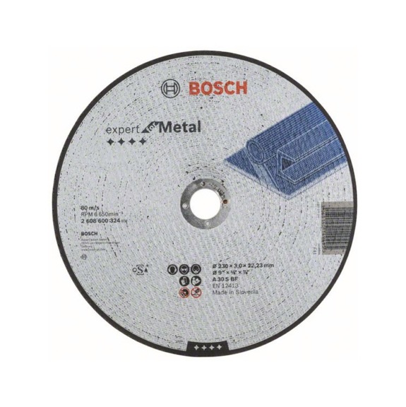 BOSCH Cut-off wheel straight Expert for Metal A 30 S BF 230 mm 3.0 mm 2608600324 - Abrasive made of bonded abrasive with bore or thread