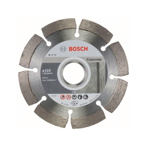 BOSCH Diamond cutting blade Concrete 115x22.23x1.6x10mm 10-pack 2608603239 - Diamond cutting disk
