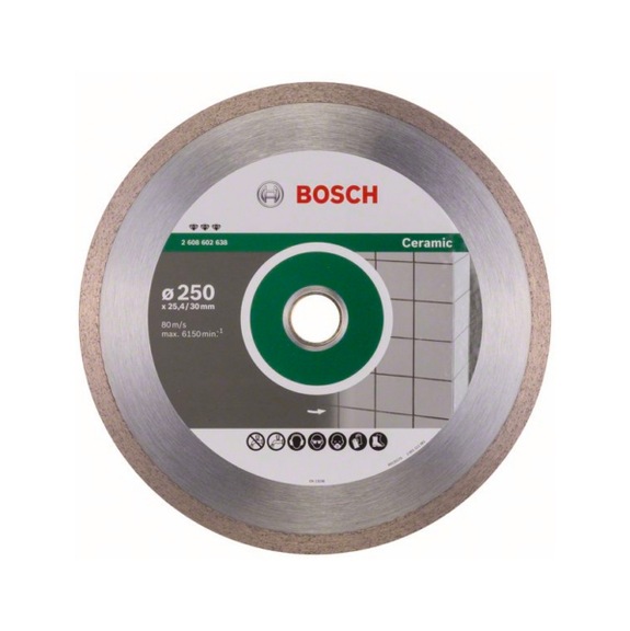 BOSCH Diamanttrennscheibe Best for Ceramic 250x30/25,40x2,4x10 mm 2608602638 - Diamant-Trennscheibe