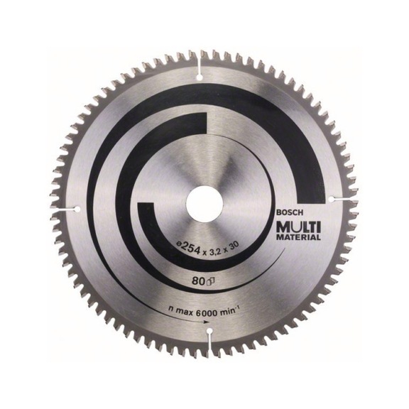 BOSCH Kreissägeblatt Multi Material 254 x 30 x 3,2 mm 80 2608640450 - Kreissägeblatt (-Maschinen)