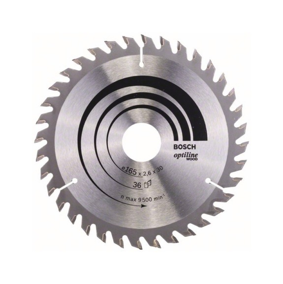 BOSCH Kreissägeblatt Optiline Wood für Handkreissägen 165x30x2,6mm 36 2608640603 - Kreissägeblatt (-Maschinen)