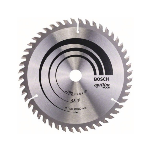 BOSCH Kreissägeblatt Optiline Wood 190x20/16x2,6 mm 48 2608640614 - Kreissägeblatt (-Maschinen)