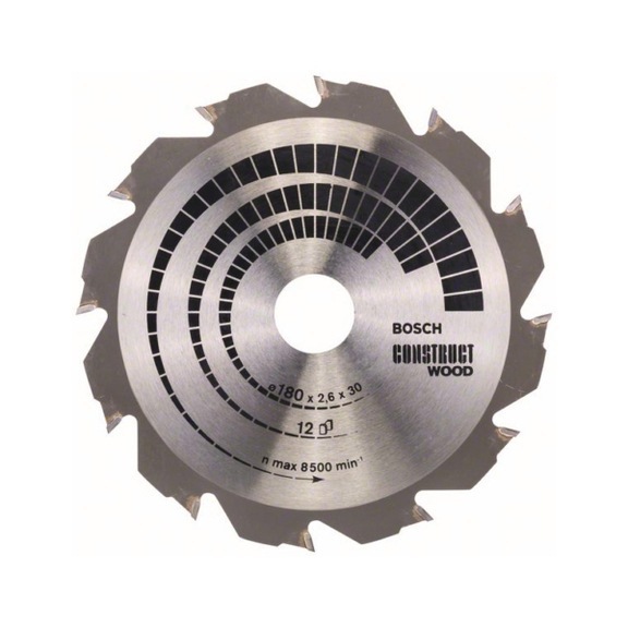BOSCH Kreissägeblatt Construct Wood 180 x 30/20 x 2,6 mm 12 2608640632 - Kreissägeblatt (-Maschinen)