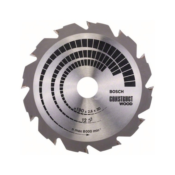 BOSCH Kreissägeblatt Construct Wood 190 x 30 x 2,6 mm 12 2608640633 - Kreissägeblatt (-Maschinen)