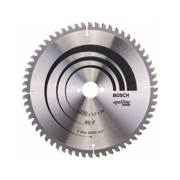 BOSCH Circular saw blade Optiline Wood mitre saw250x30x3,2mm 60 2608640644 - Circular saw blade (machines)