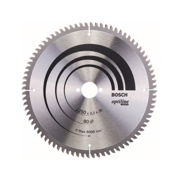 BOSCH Circular saw blade Optiline Wood mitre saw250x30x3,2mm 80 2608640645 - Circular saw blade (machines)