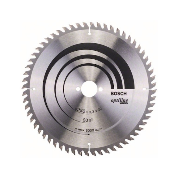 BOSCH Circular saw blade Optiline Wood for table saw 250x30x3,2mm 60 2608640665 - Circular saw blade (machines)