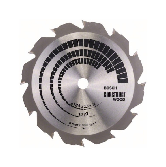 BOSCH Circular saw blade Construct Wood 184 x 16 x 2.6 mm 12 2608641200 - Circular saw blade (machines)