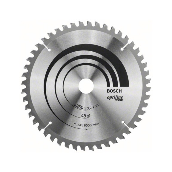 BOSCH Kreissägeblatt Optiline Wood Kapp-/Gehrungssägen260x30x3,2mm 48 2608641202 - Kreissägeblatt (-Maschinen)