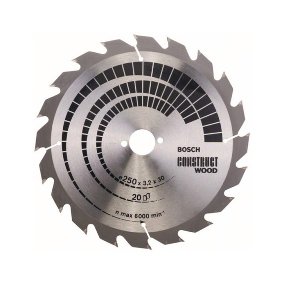 BOSCH Circular saw blade Construct Wood 250 x 30 x 3.2 mm 20 2608641774 - Circular saw blade (machines)