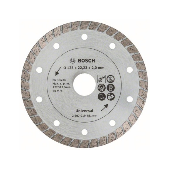 BOSCH Diamond cutting blade Turbo diameter 125 mm 2607019481 - Grinding tool with diamond or boron nitride with bore