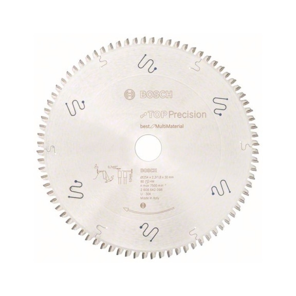 BOSCH Circular saw blade Top Precision 254x30x2.3 mm 80 2608642098 - Circular saw blade (machines)