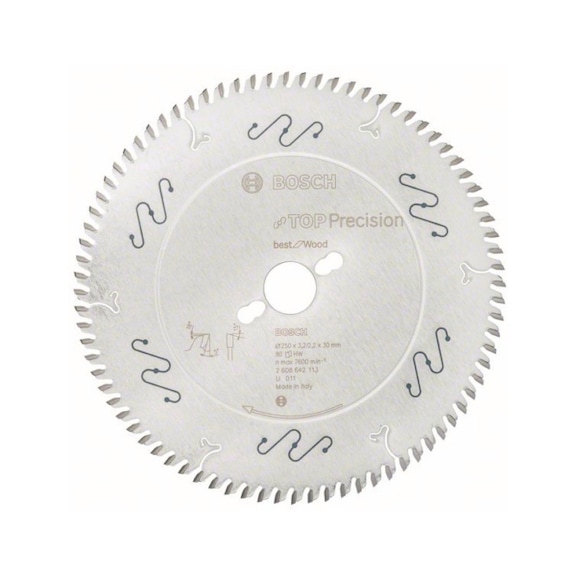 BOSCH Circular saw blade Top Precision Best for Wood 250 x 30 x 3.2 mm 80 2608642113 - Circular saw blade (machines)