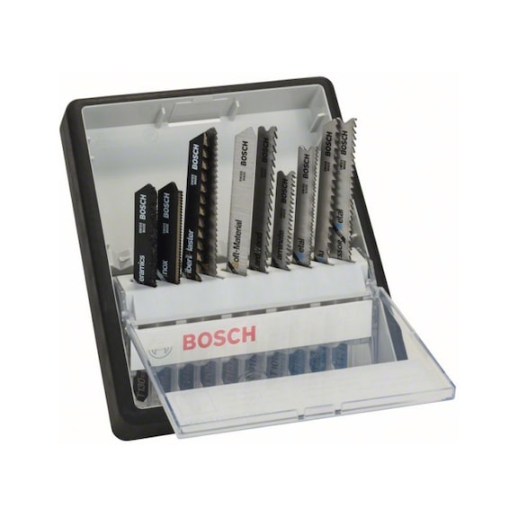 BOSCH 10-piece Jigsaw Blade Set Speciality Materials T-Shaft 2607010574 - Saw blade assortment