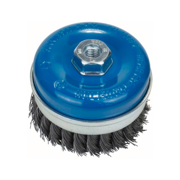 BOSCH Cup brush 100 mm wire thickness 0.5 mm M14 knotted steel wire 2608622010 - Cup brush