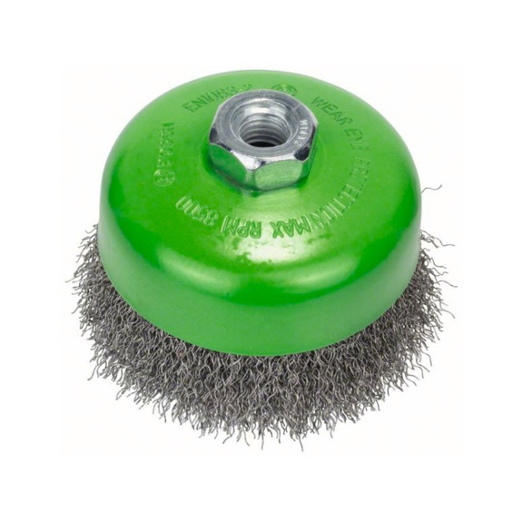 BOSCH Cup brush 100 mm crimped stainless steel wire 2608622103 - Cup brush