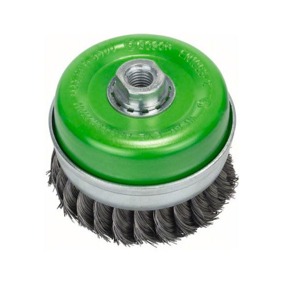 BOSCH Cup brush 100 mm knotted stainless steel wire 2608622105 - Cup brush