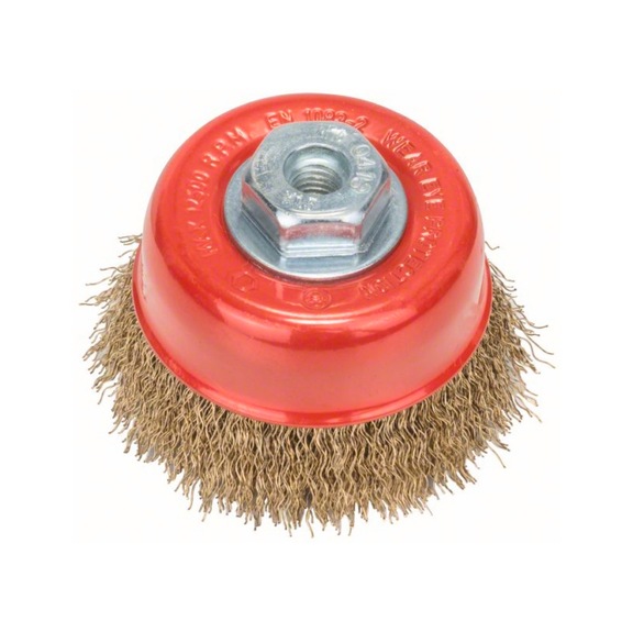 BOSCH Cup brush 75 mm crimped wire, brass-plated 2608622062 - Cup brush