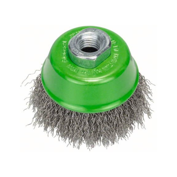 BOSCH Topfbürste 75 mm gewellter rostfreier Stahldraht 2608622102 - Topfbürste