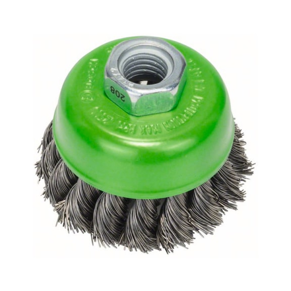 BOSCH Topfbürste 65 mm gezopfter rostfreier Stahldraht 2608622104 - Topfbürste