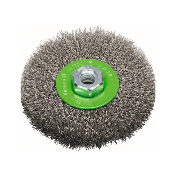 BOSCH Scheibenbürste 115 mm gewellter rostfreier Stahldraht 2608622107 - Scheibenbürste