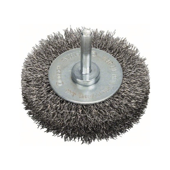 BOSCH Scheibenbürste 70&nbsp;x&nbsp;0,3&nbsp;mm 15mm gewellter rostfreier Stahldraht 2608622122 - Scheibenbürste