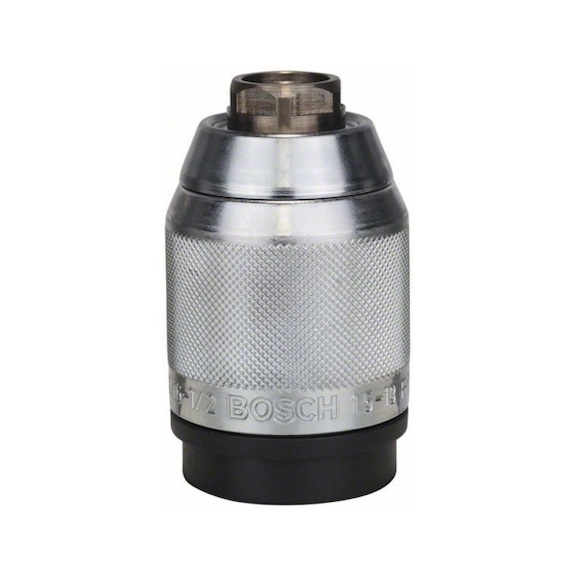 BOSCH quick-action drill chuck chrome-plated 1.5 to 13mm 1/2-inch to 20 2608572150 - Three-jaw drill chuck