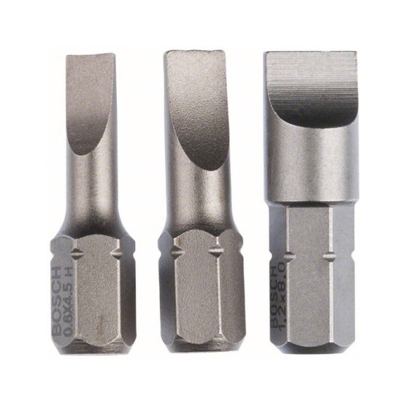 BOSCH Screwdriver bit set 3-piece S 0.6x4.5 S 0.8x5.5 S 1.2x8.0 2607001750 - Screwdriver bit (assortment)
