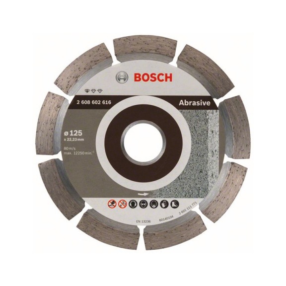 BOSCH Diamond cutting blade Standard for Abrasive 125x22,23x6x7 mm 2608602616 - Diamond cutting disk