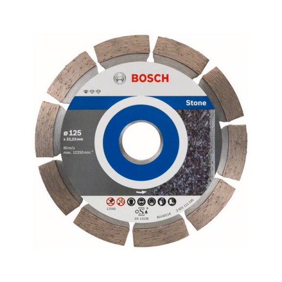 BOSCH Diamanttrennscheibe Standard Stone 125x22,23x1,6x10mm 10er-Pack 2608603236 - Diamant-Trennscheibe