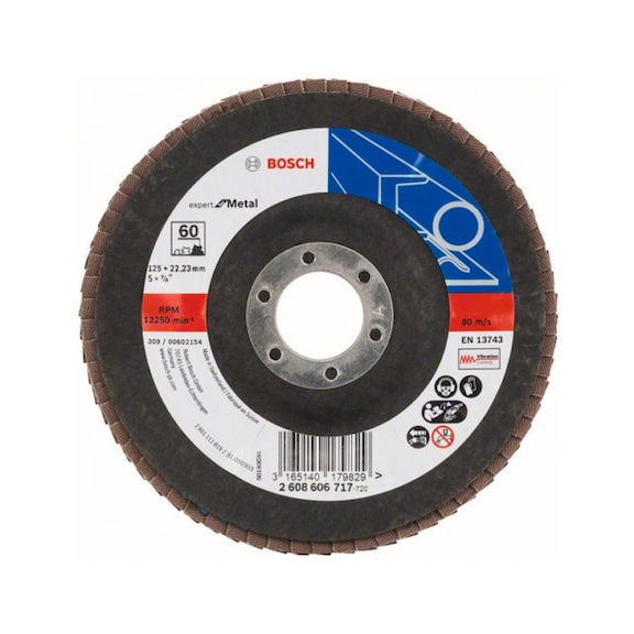 BOSCH Flap disc X551 Metal angled 125 mm 60 glass cloth 2608606717 - Flap disc