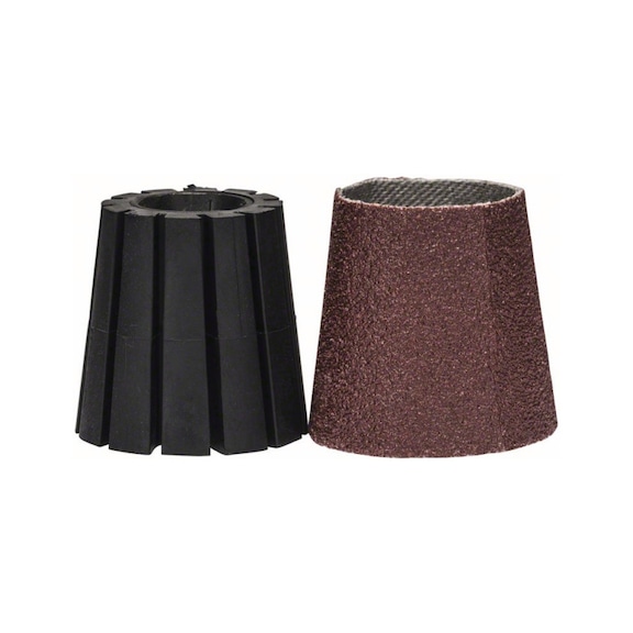 BOSCH mounting shaft & sanding sleeve set 30mm K 80 conical 2-piece 1600A00156 - Abrasive tool made of abrasive on backing