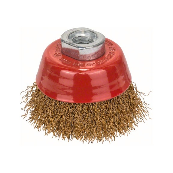 BOSCH Cup brush 70 mm crimped wire brass plated 1608614020 - Cup brush
