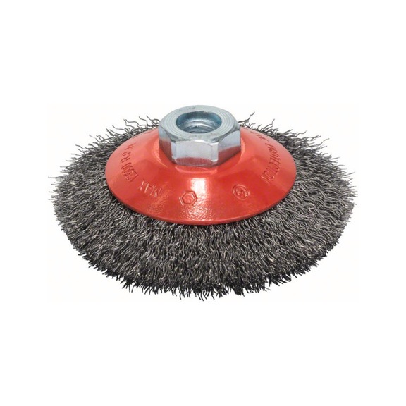 BOSCH Kegelbürste Clean for Metal 100 mm gewellter Stahldraht 2608622057 - Kegelbürste
