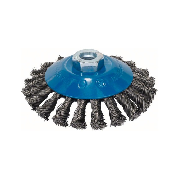 BOSCH Kegelbürste Heavy for Metal 115 mm gezopfter Stahldraht 2608622058 - Kegelbürste